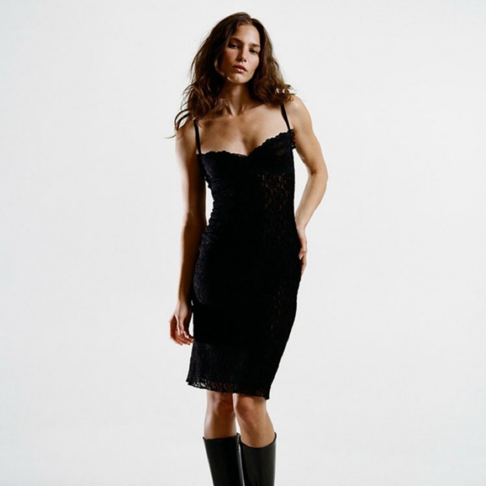 Realisation Par Giselle Black Midi Dress